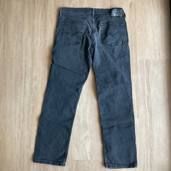 Men's Levi Jeans gray faded black 514 taper leg jeans Y2K 36x32 - Picture 3 of 16